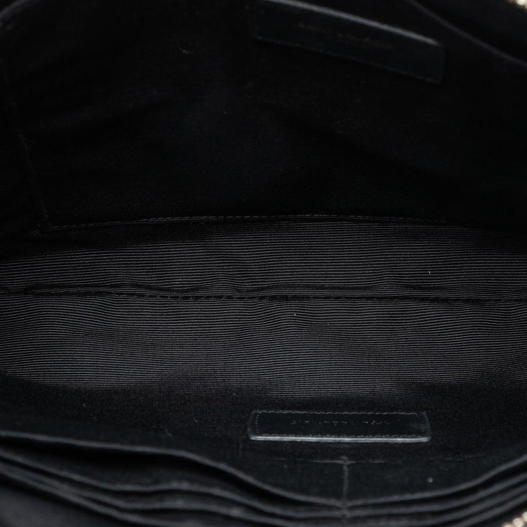 Saint Laurent Chevron Cuir de veau Monogram Zip A4 Pochette