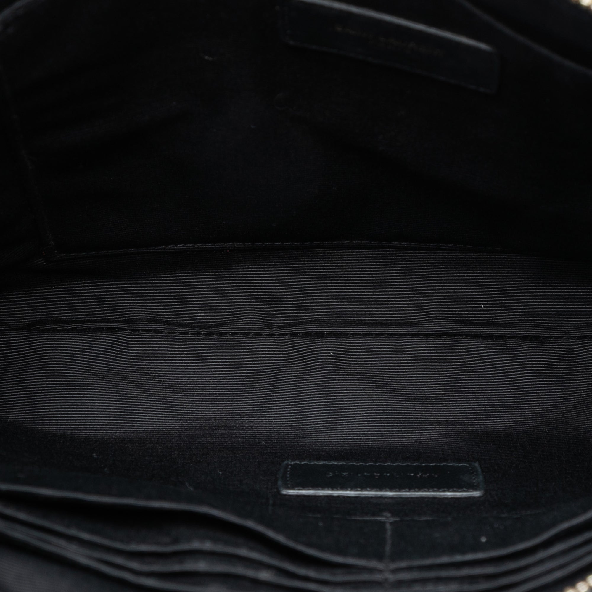 Saint Laurent Chevron Cuir de veau Monogram Zip A4 Pochette