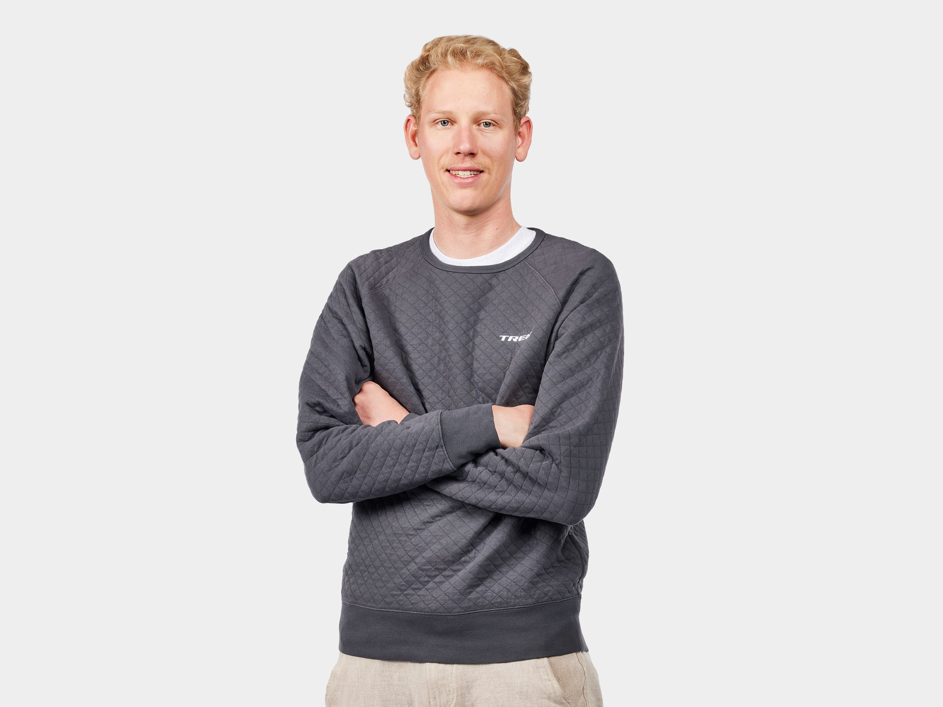 Trek Quilted Crewneck Medium Black Shirt