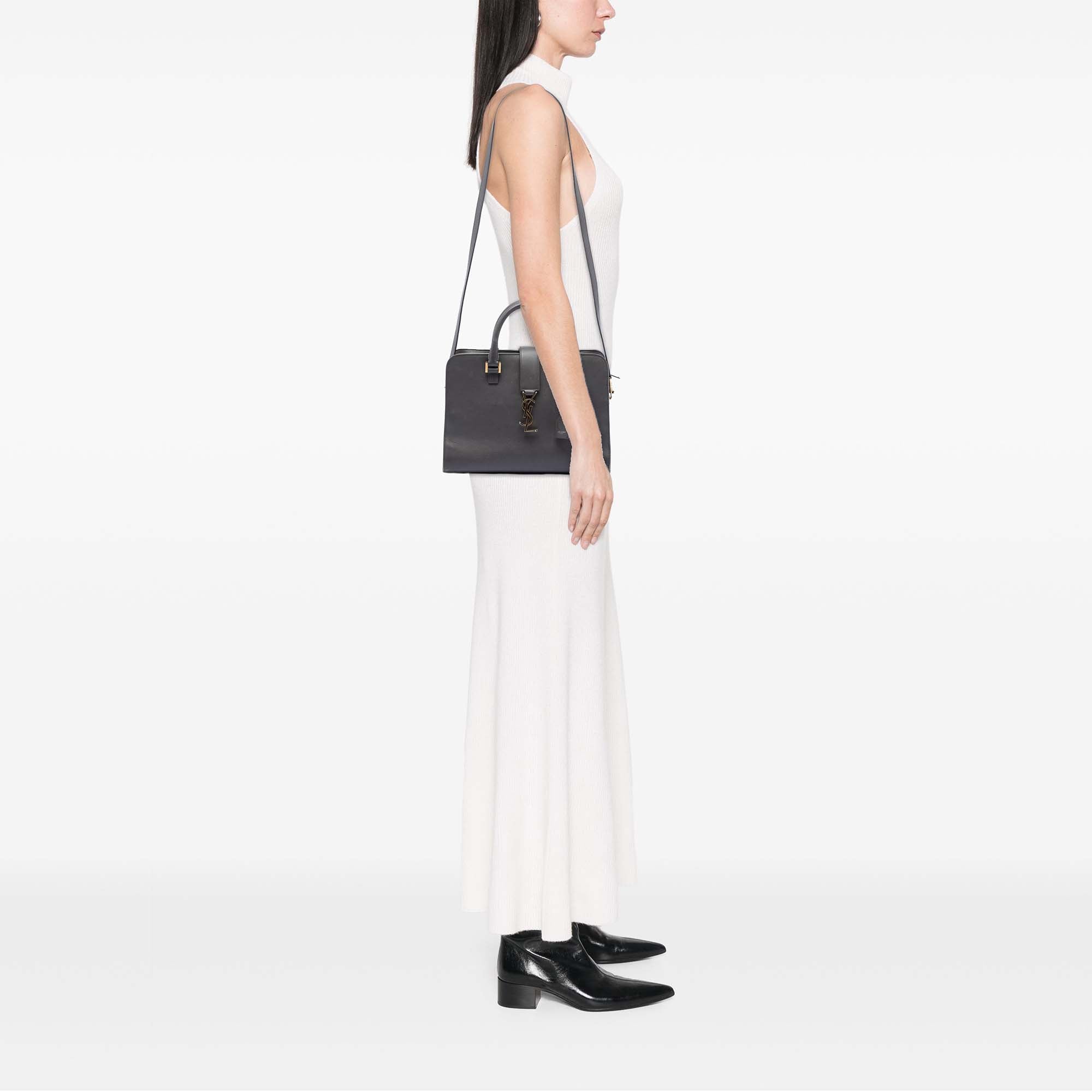 Saint Laurent Small Cuir Monogram Cabas