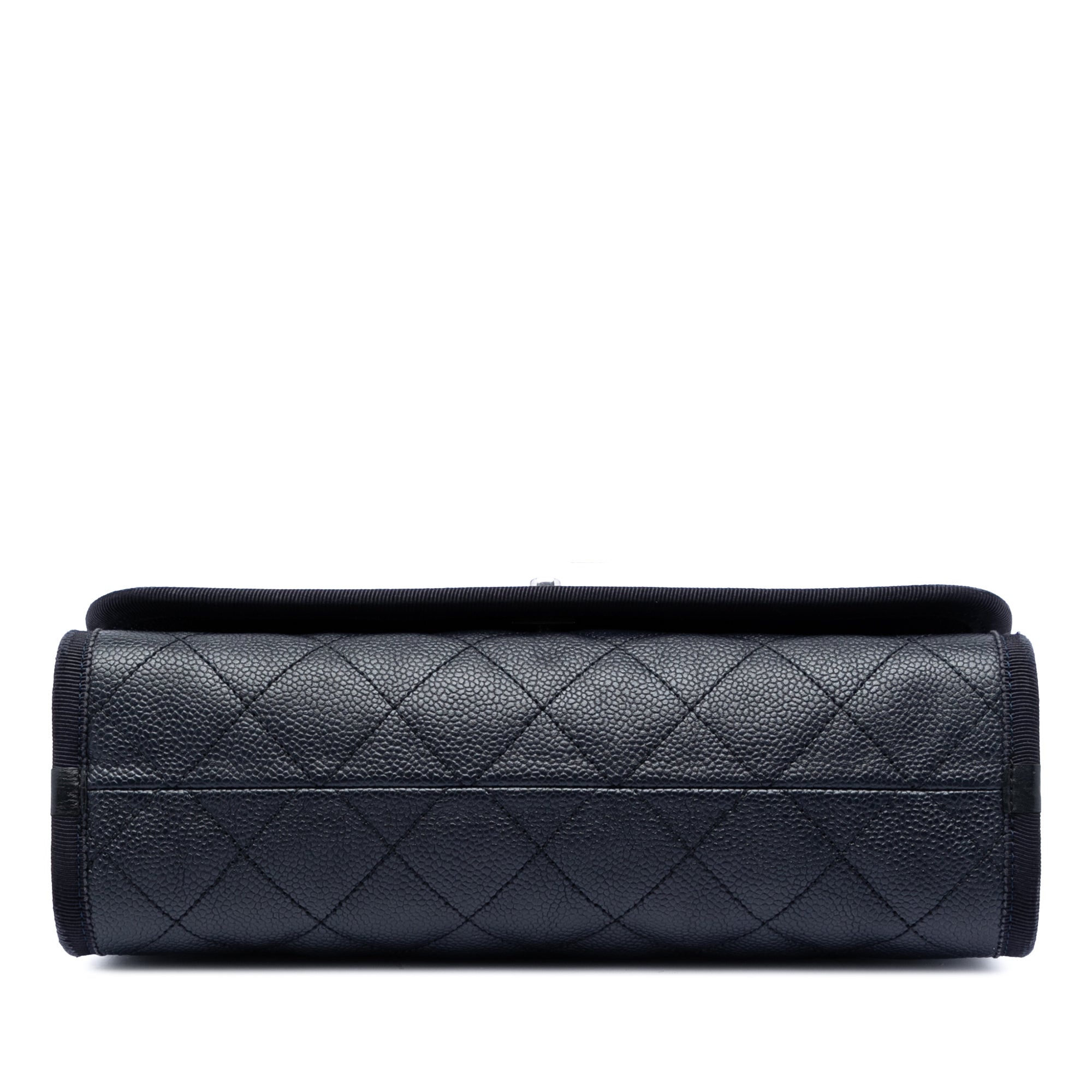 Chanel CC Bicolor Matelassé Caviar et Grosgrain anse supérieure à rabat