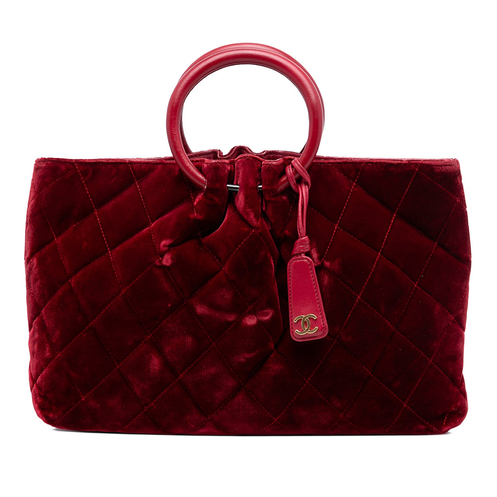 Chanel CC Matelassé Velours sac à anse supérieure