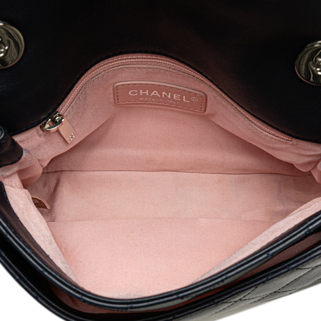 Chanel Matelassé Cuir d’agneau et Tweed Elegant Trim à rabat