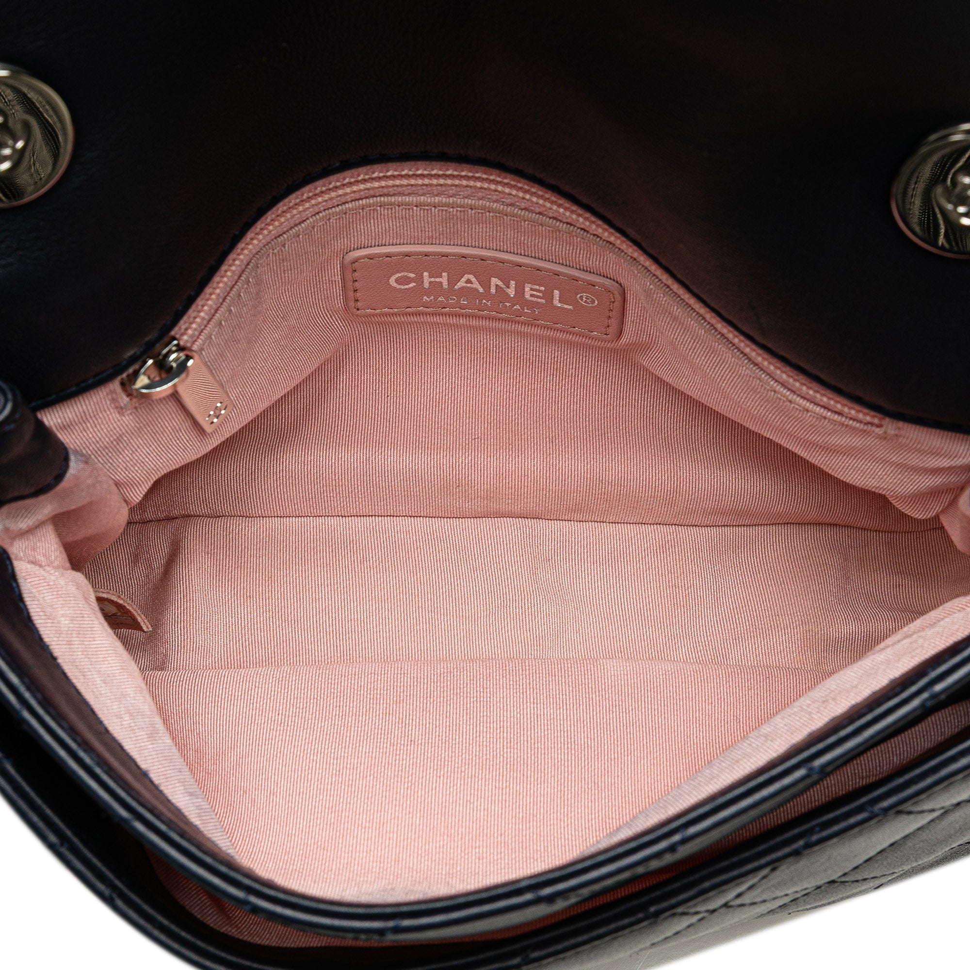 Chanel Matelassé Cuir d’agneau et Tweed Elegant Trim à rabat