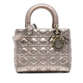 Dior Medium Metallic Cuir d’agneau Cannage Lady Dior