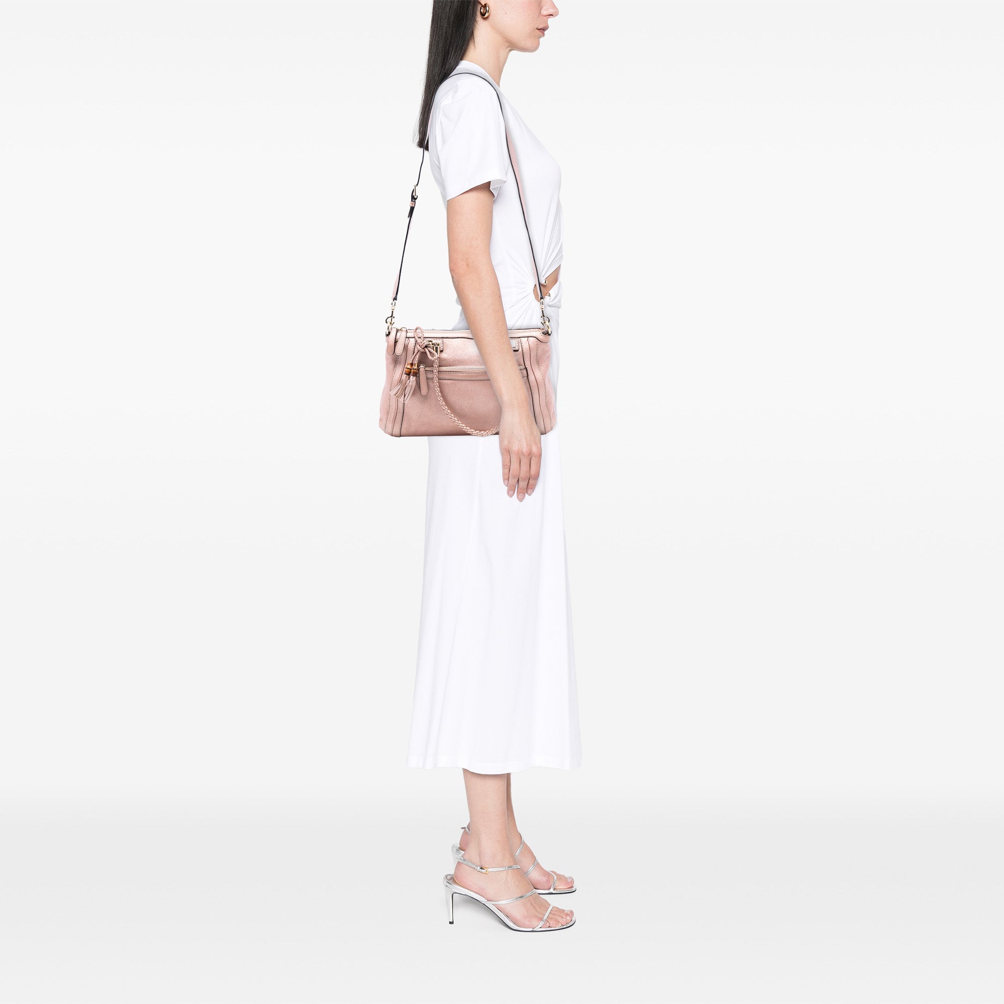 Gucci Metallic Pebbled Cuir de veau Bella Sac