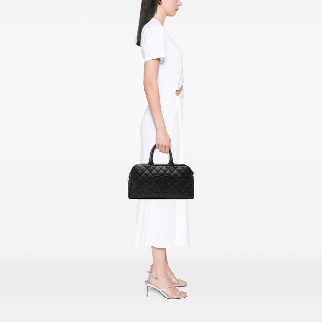 Chanel Large CC Matelassé Caviar Bowler Sac