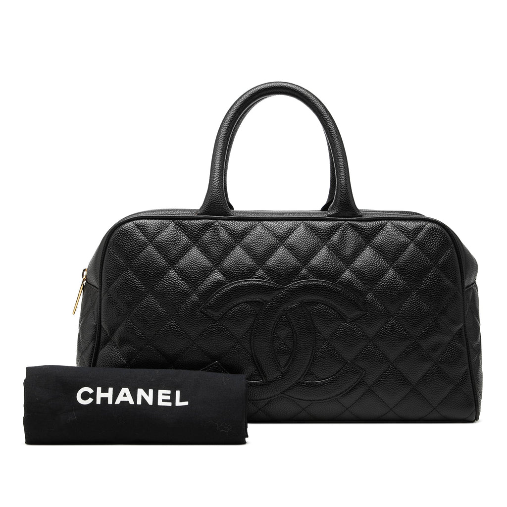 Chanel Large CC Matelassé Caviar Bowler Sac