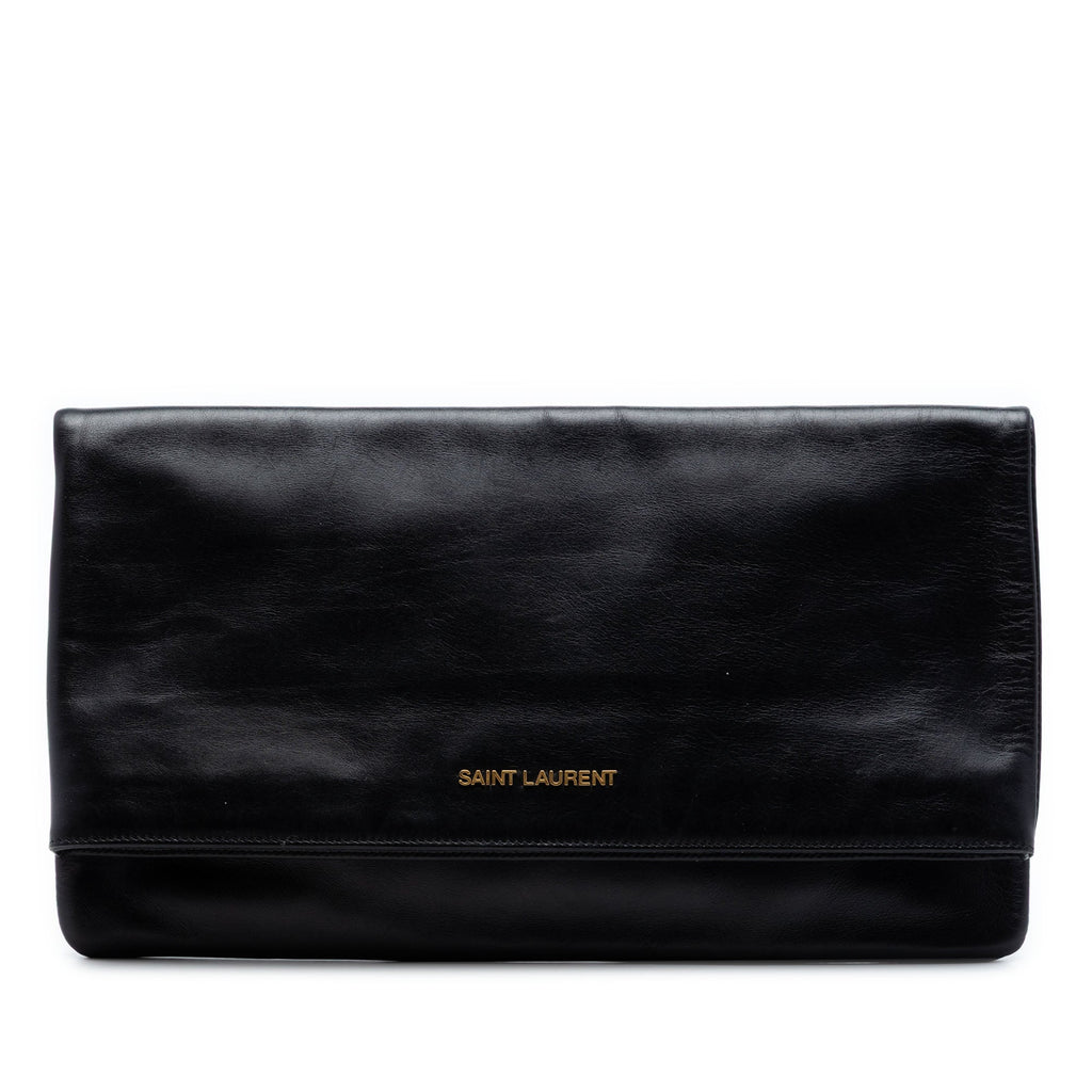 Saint Laurent Cuir Letters Fold Over Pochette