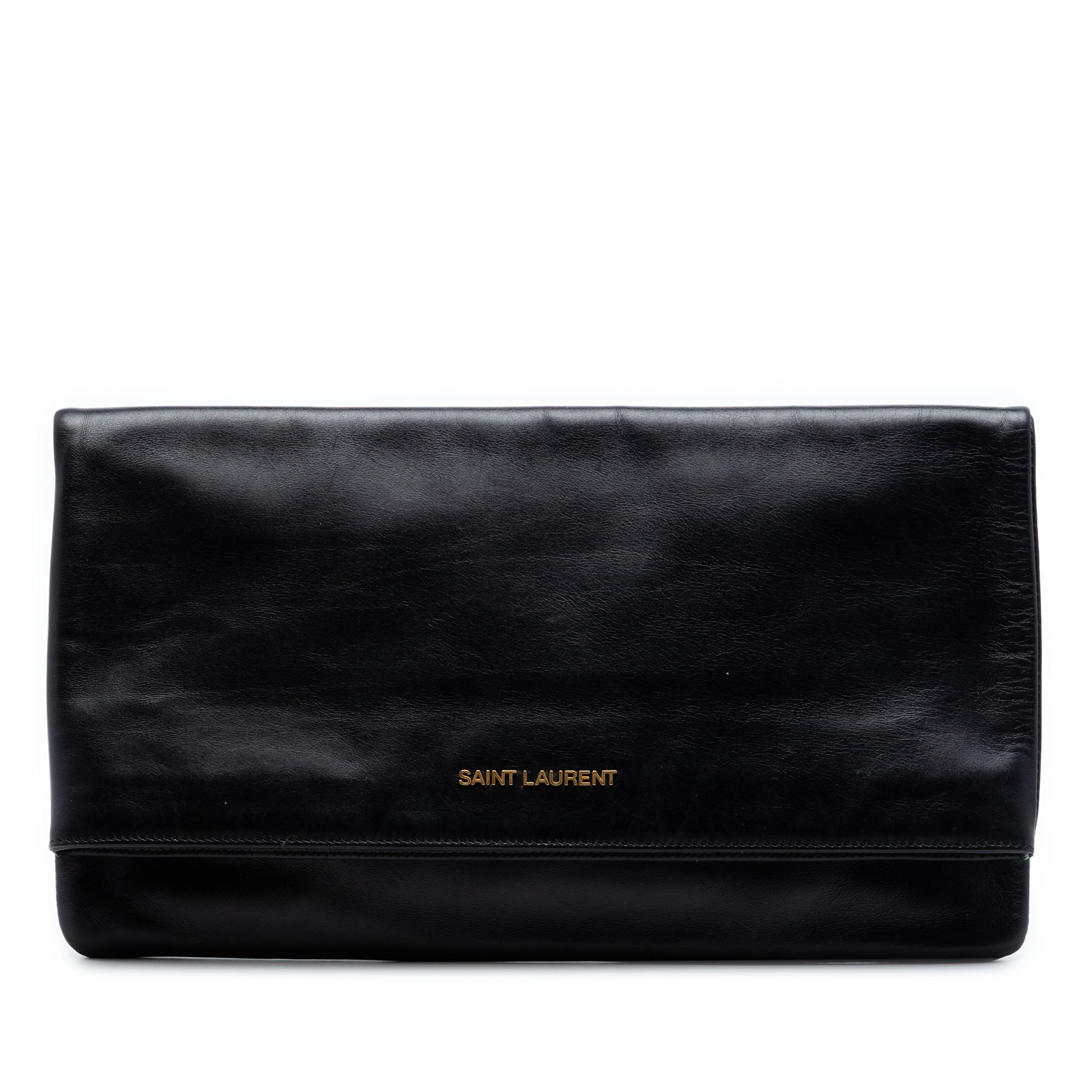 Saint Laurent Cuir Letters Fold Over Pochette