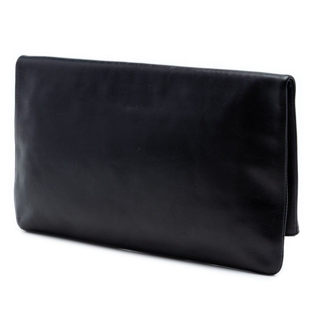 Saint Laurent Cuir Letters Fold Over Pochette