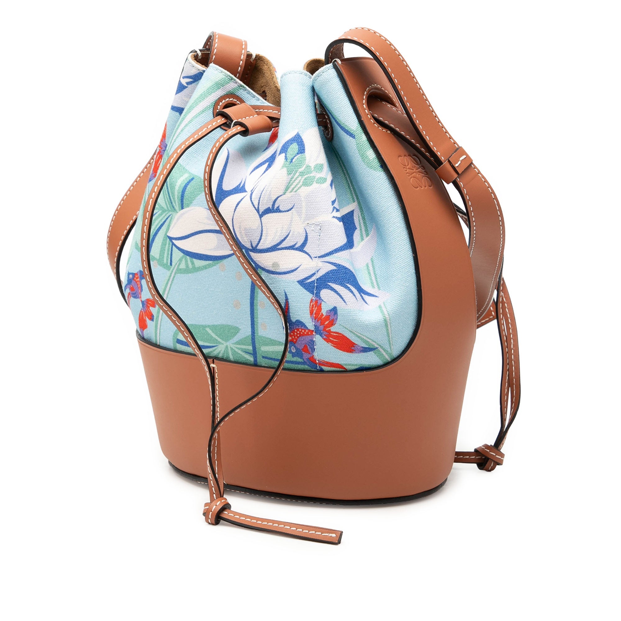 LOEWE Paulas Ibiza Small Toile Balloon Bucket Sac