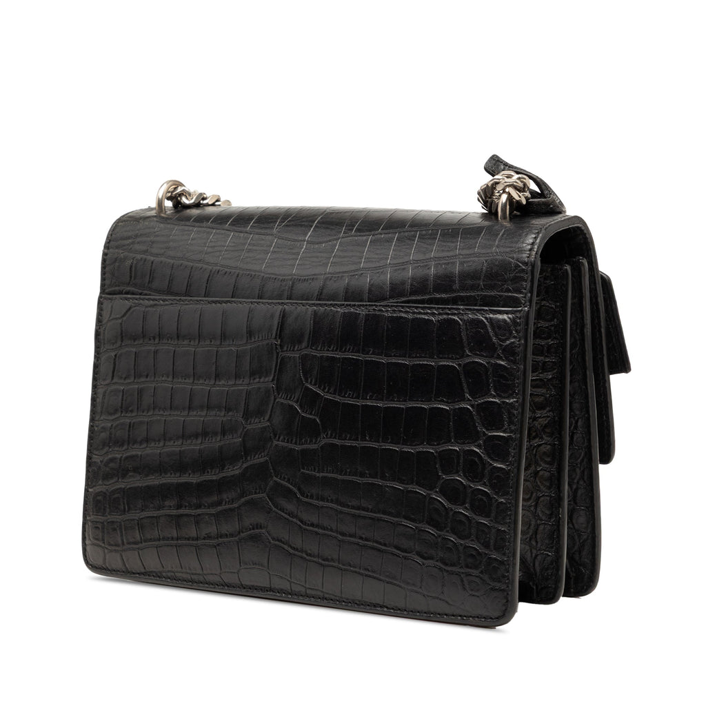 Saint Laurent Medium Croc embossé Cuir Monogram Sunset Sac porté croisé
