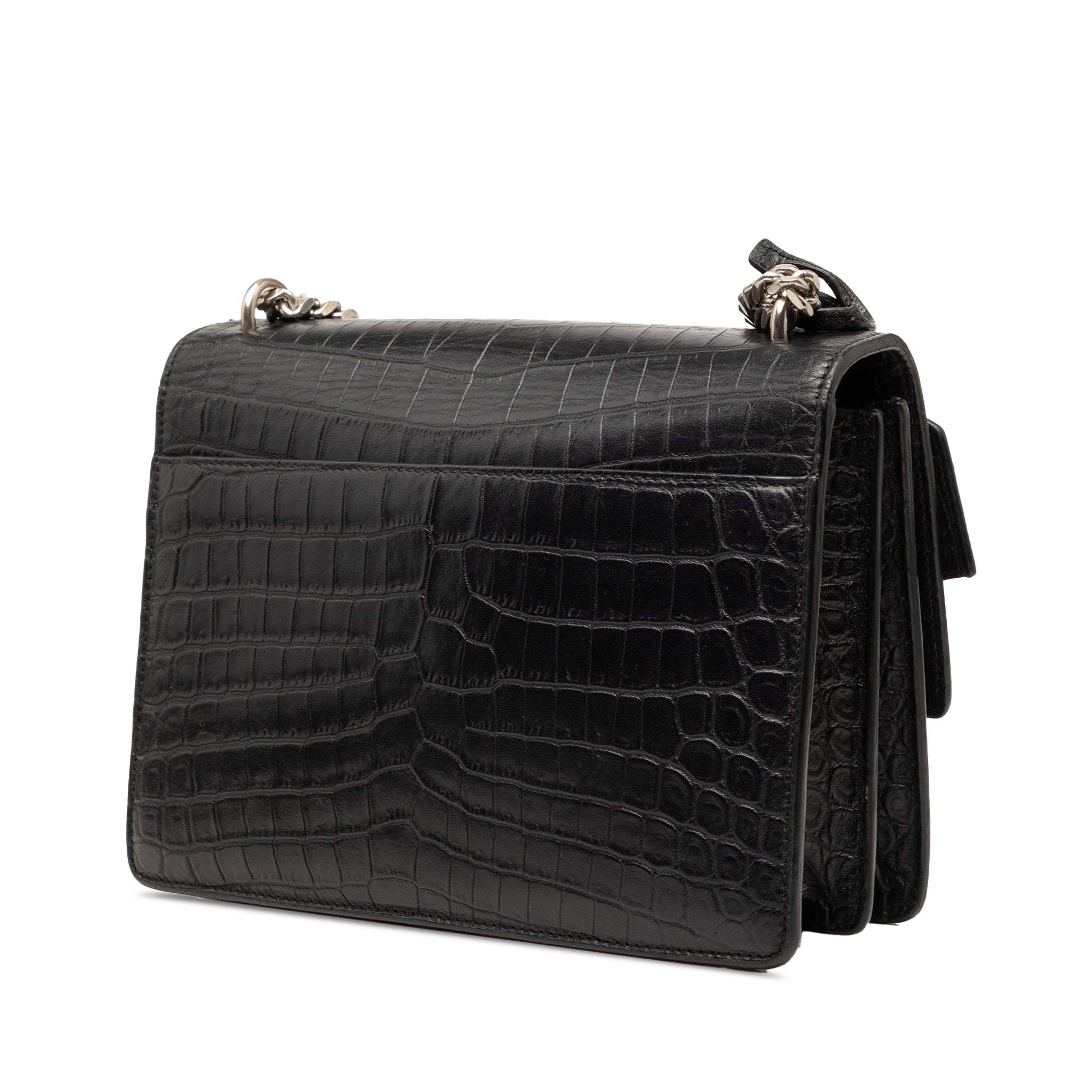 Saint Laurent Medium Croc embossé Cuir Monogram Sunset Sac porté croisé