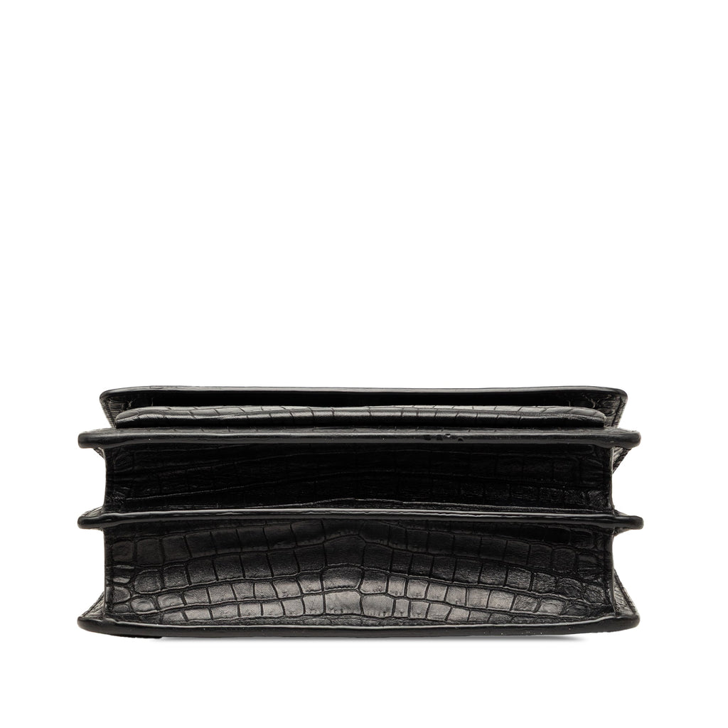 Saint Laurent Medium Croc embossé Cuir Monogram Sunset Sac porté croisé