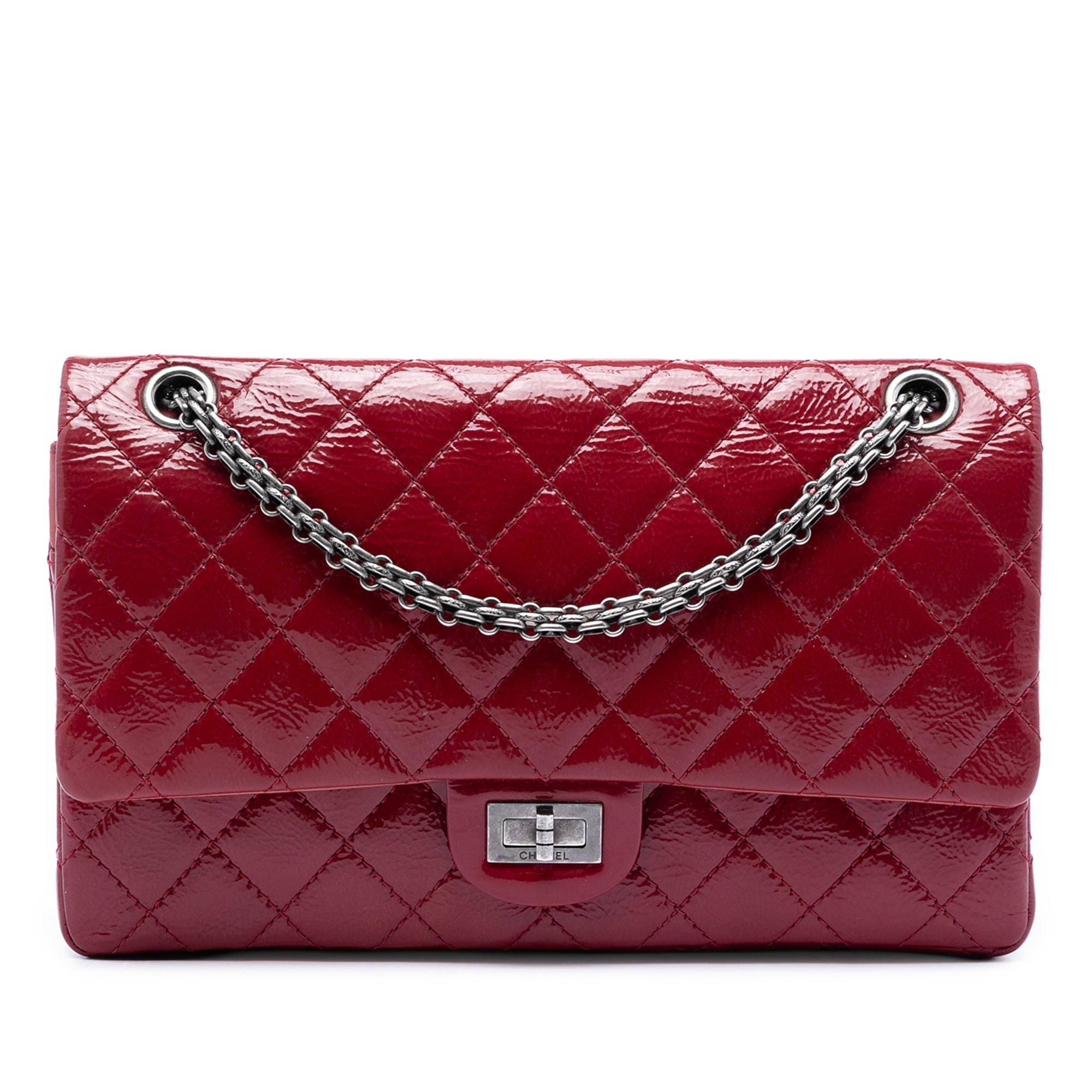 Chanel Matelassé froissé Cuir verni Reissue 2.55 Double rabat 226