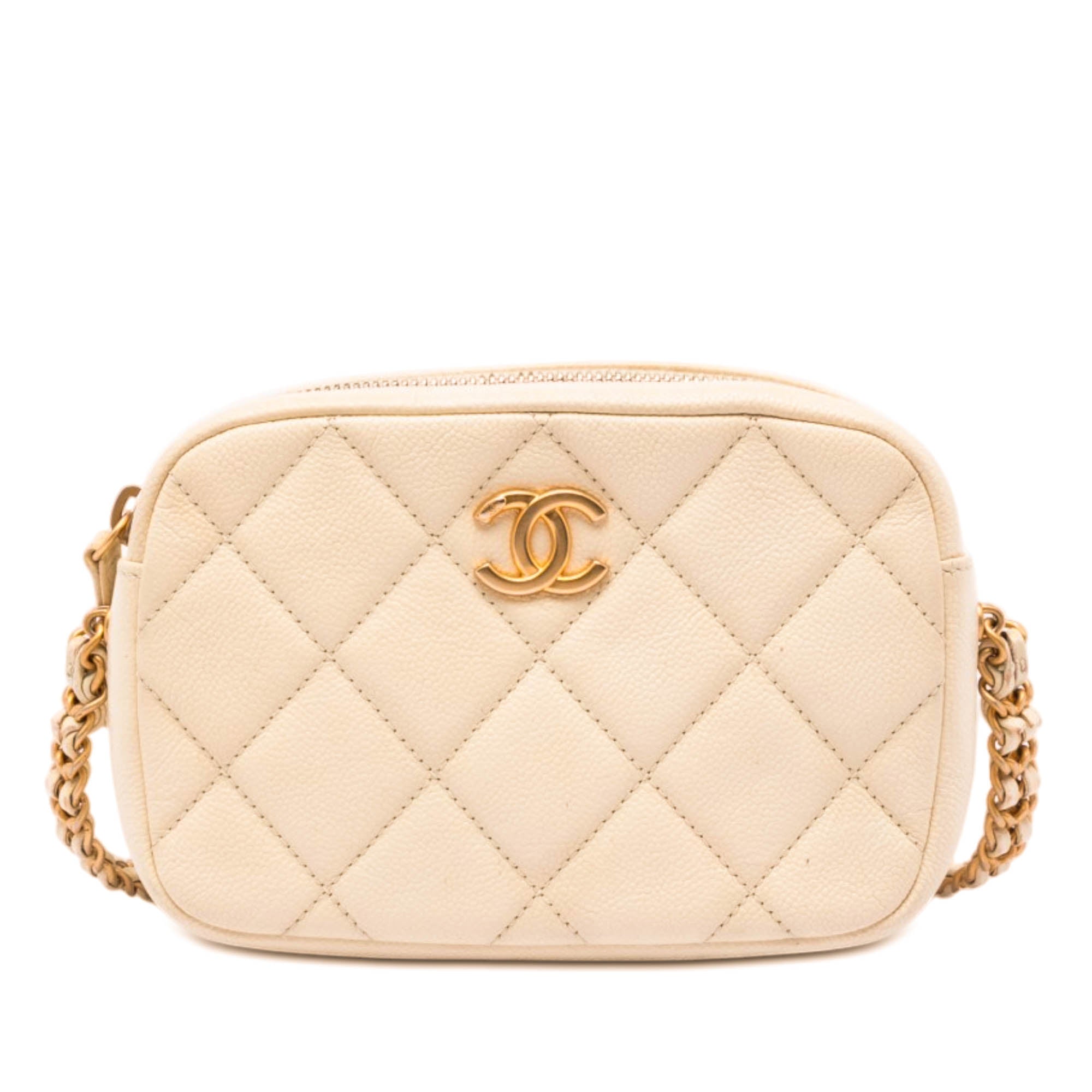 Chanel CC Matelassé Caviar Melody Chain Sac caméra