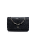 Chanel CC Lace Overlay Cuir de chèvre Wallet on Chain
