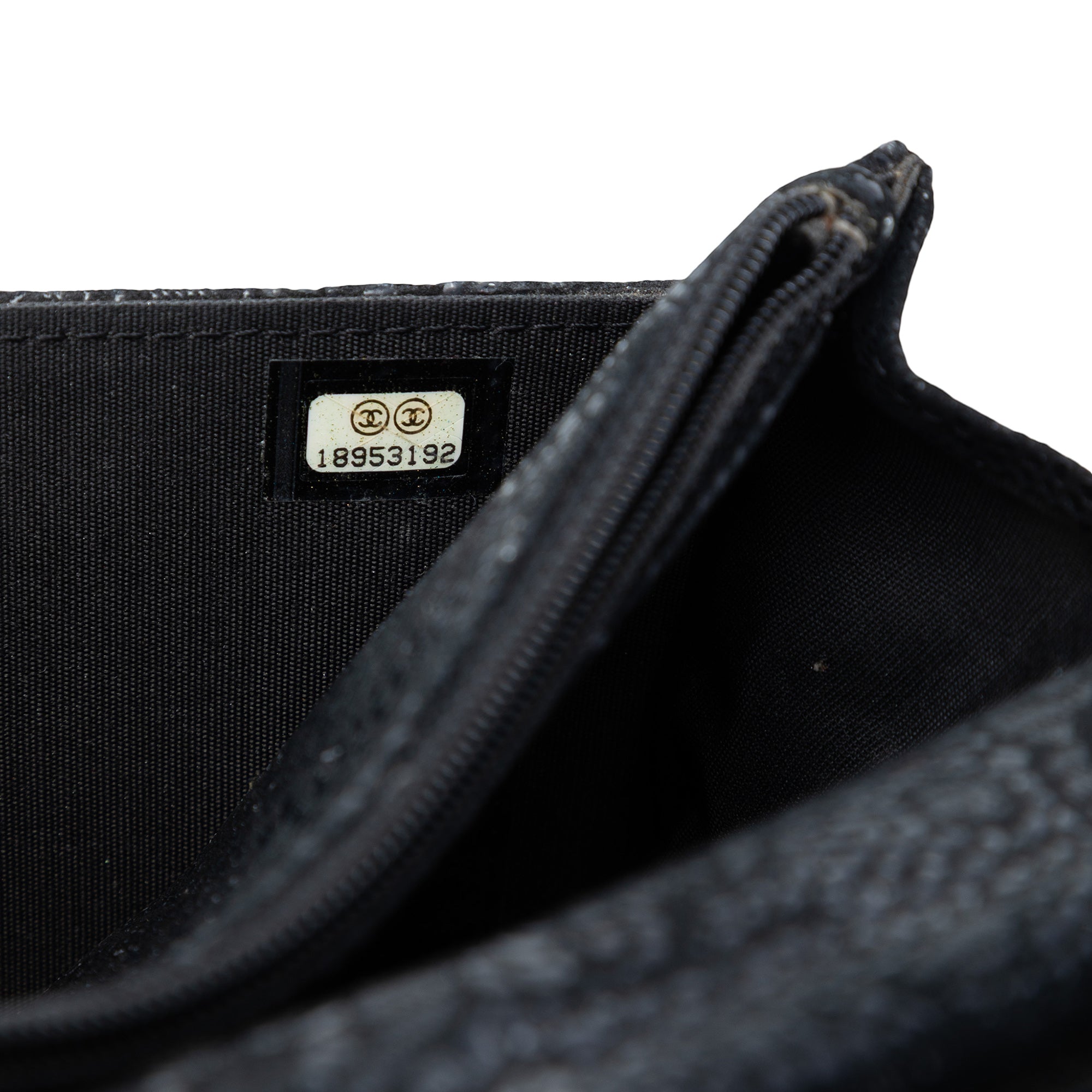 Chanel CC Lace Overlay Cuir de chèvre Wallet on Chain