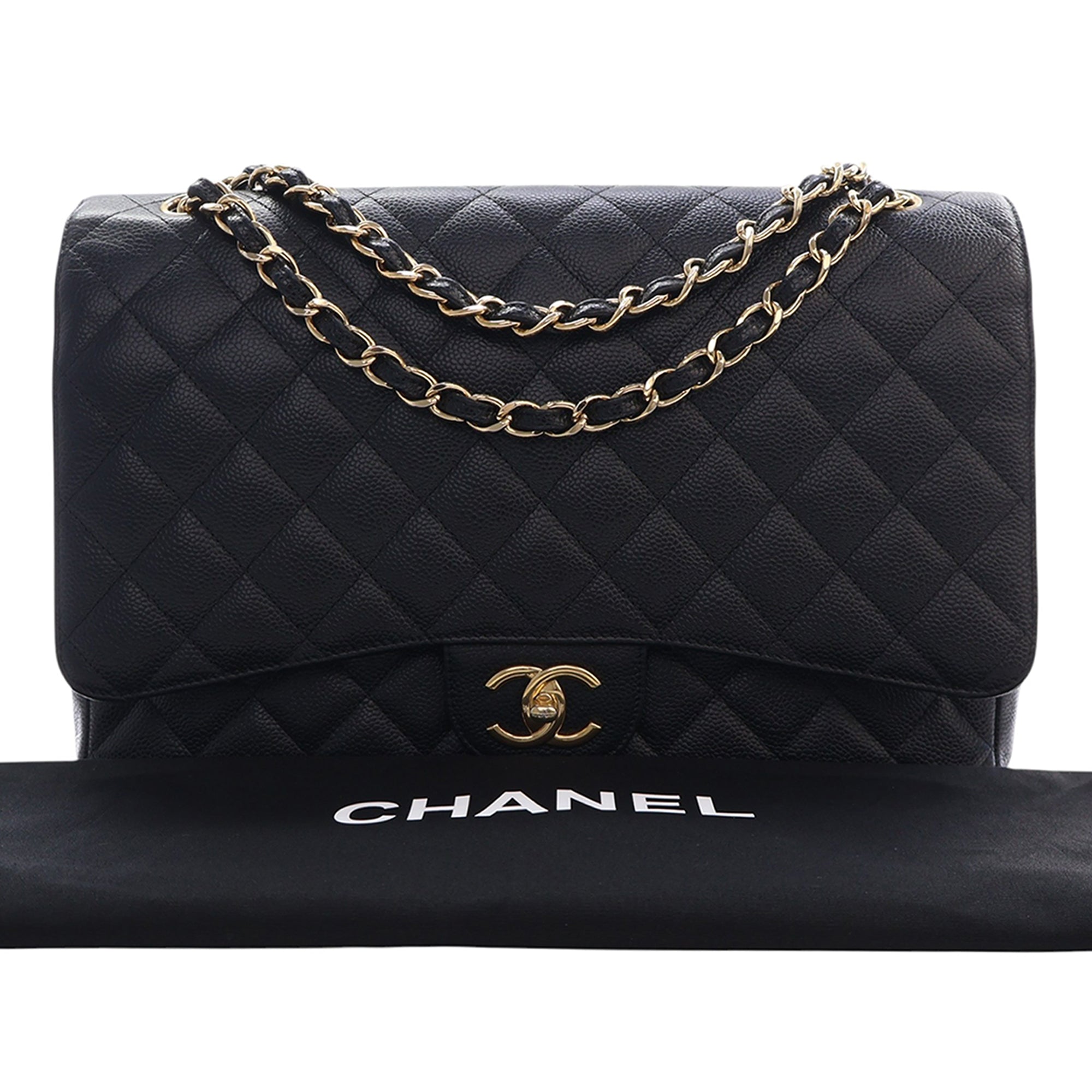 Chanel Maxi Classic Caviar Double rabat