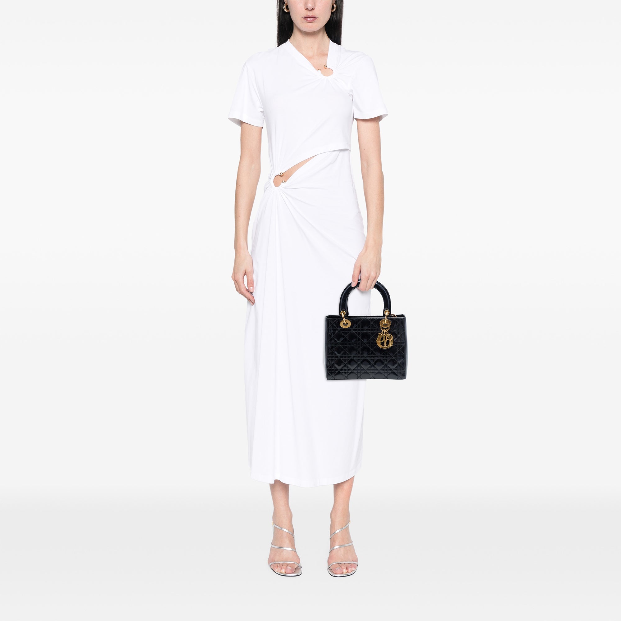 Dior Medium Cuir verni Cannage Lady Dior