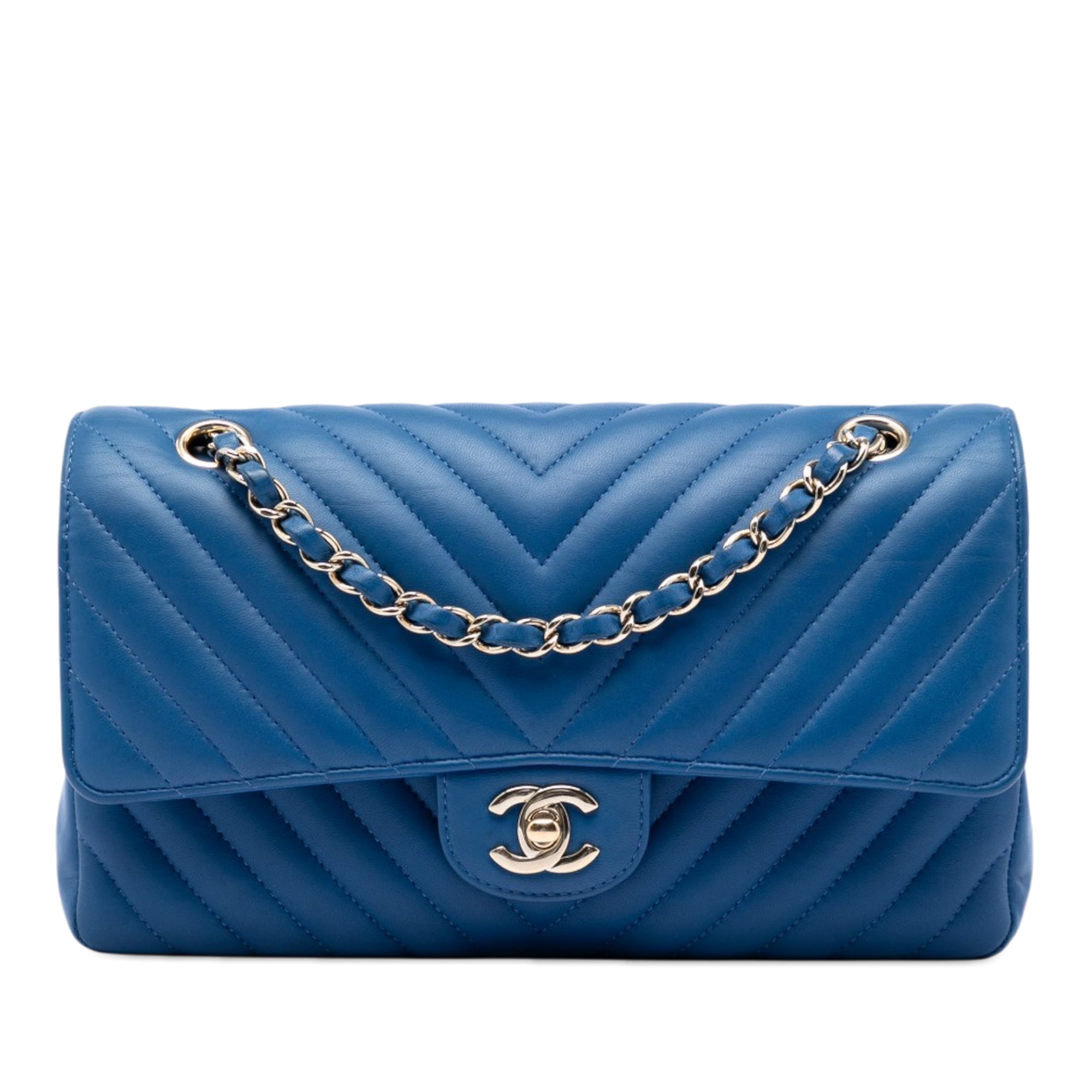Chanel Medium Classic Chevron Cuir d’agneau Double rabat