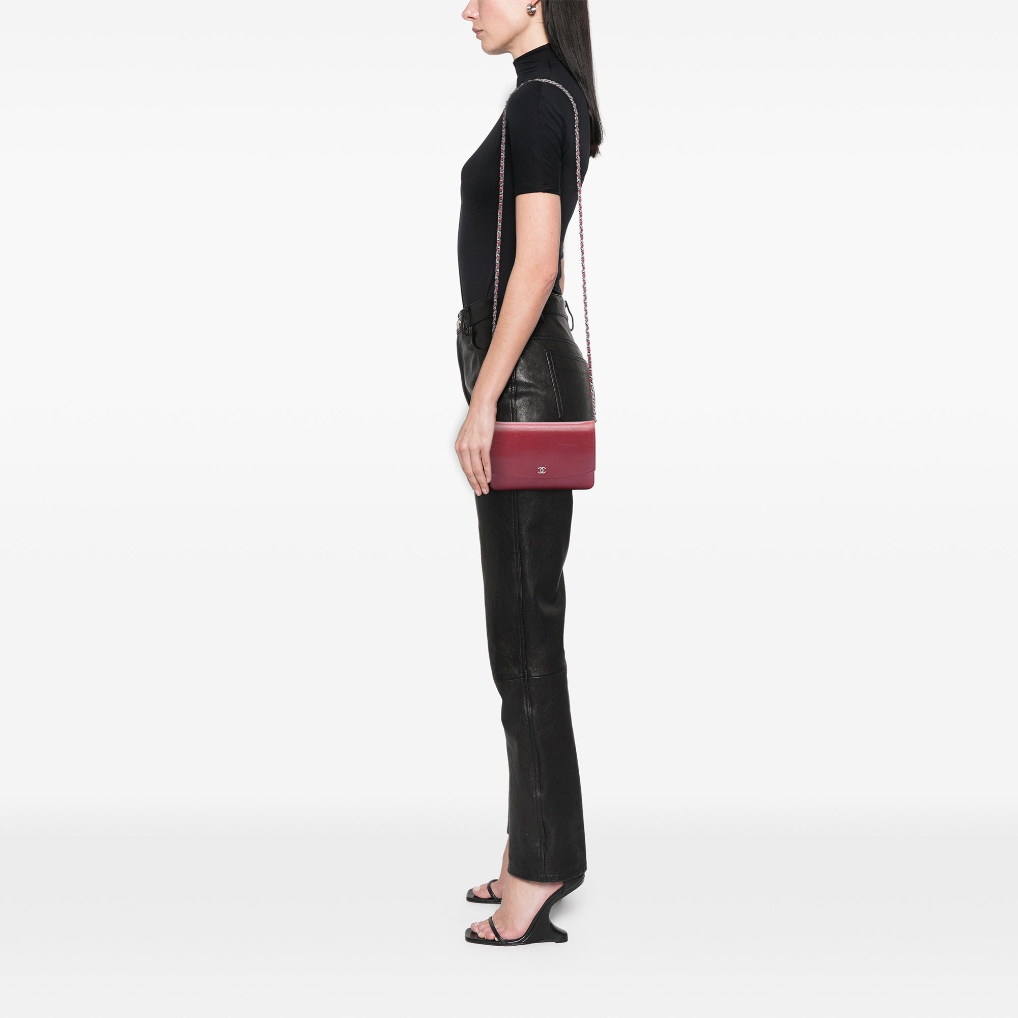 Chanel CC Caviar Sevruga Wallet on Chain