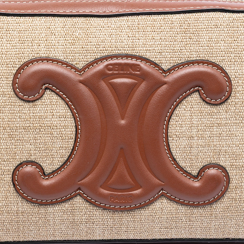 Celine Toile et Cuir de veau Cuir Triomphe Camera Sac bandoulière