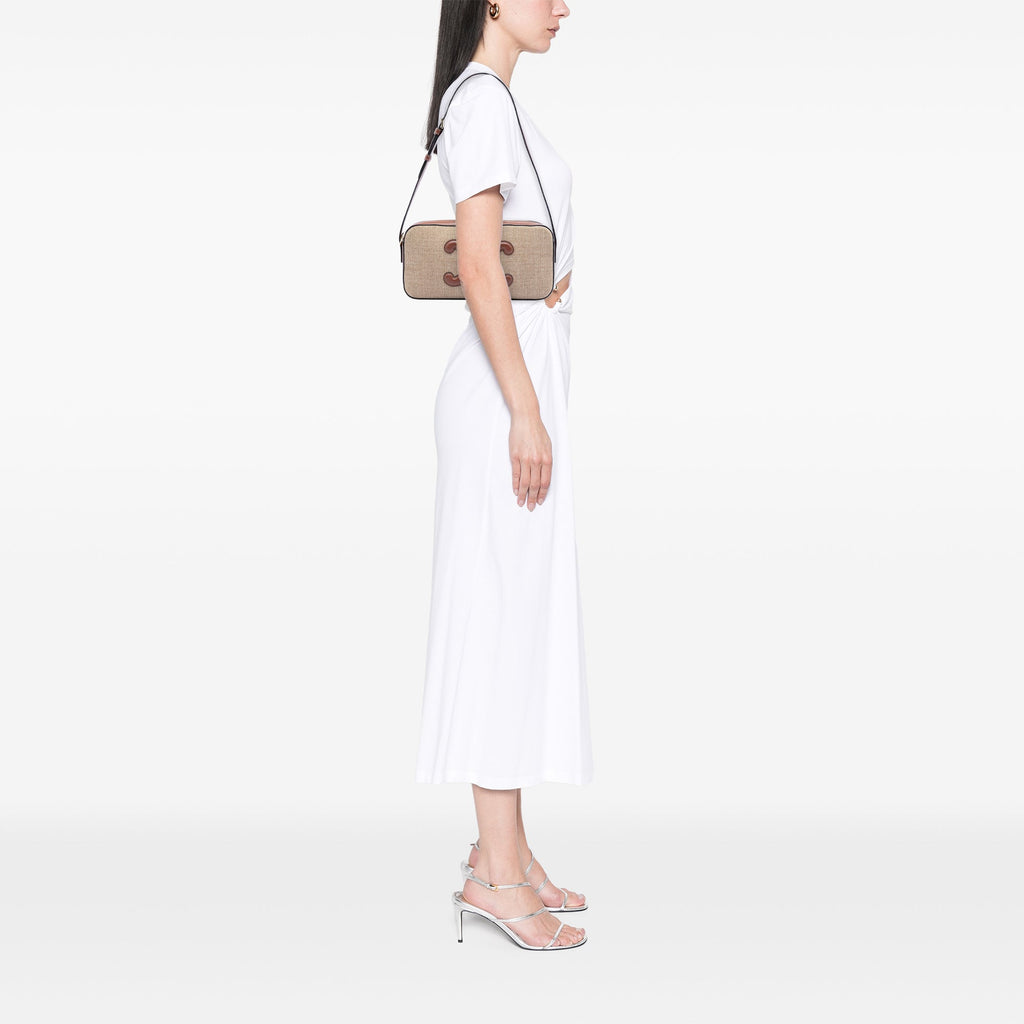 Celine Toile et Cuir de veau Cuir Triomphe Camera Sac bandoulière