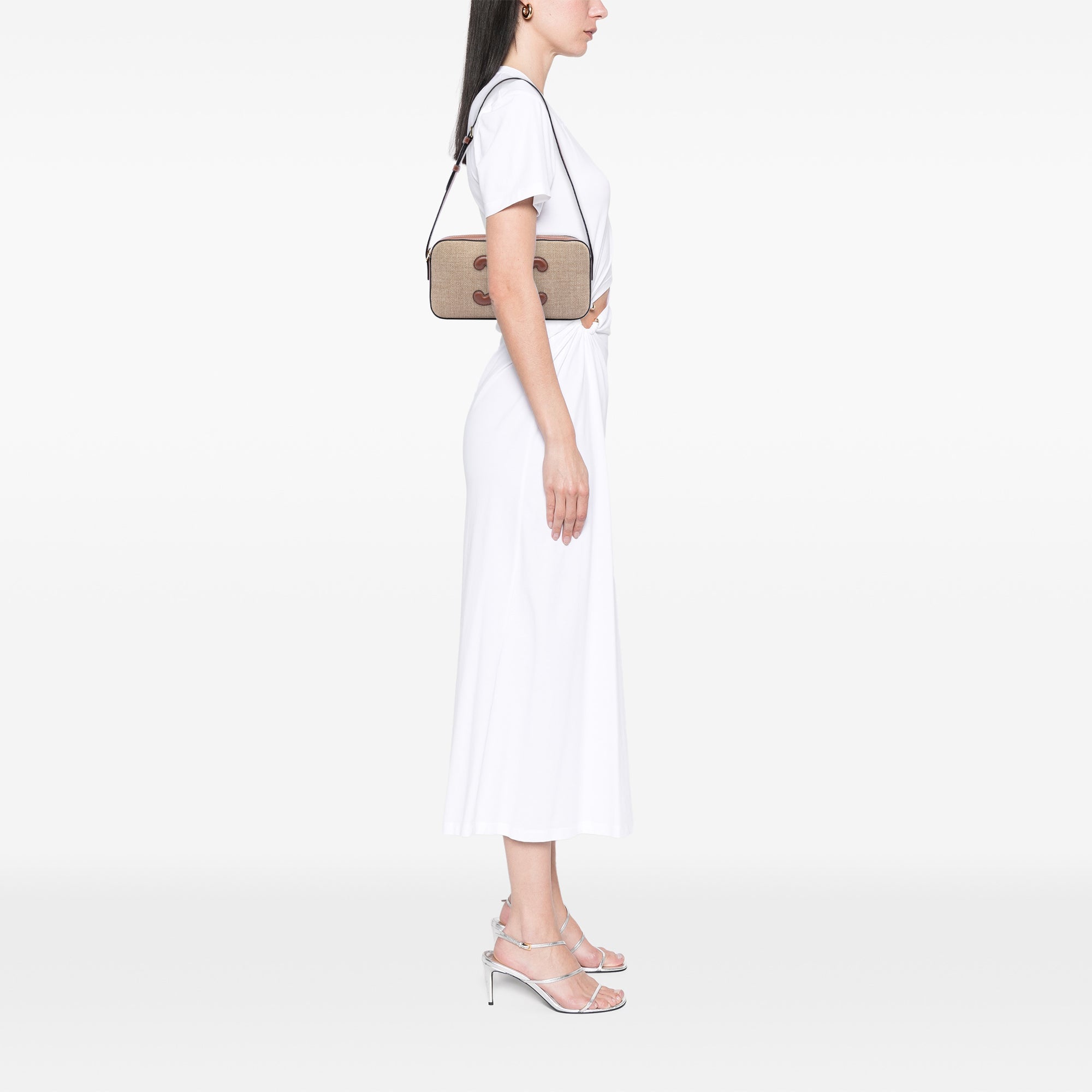 Celine Toile et Cuir de veau Cuir Triomphe Camera Sac bandoulière