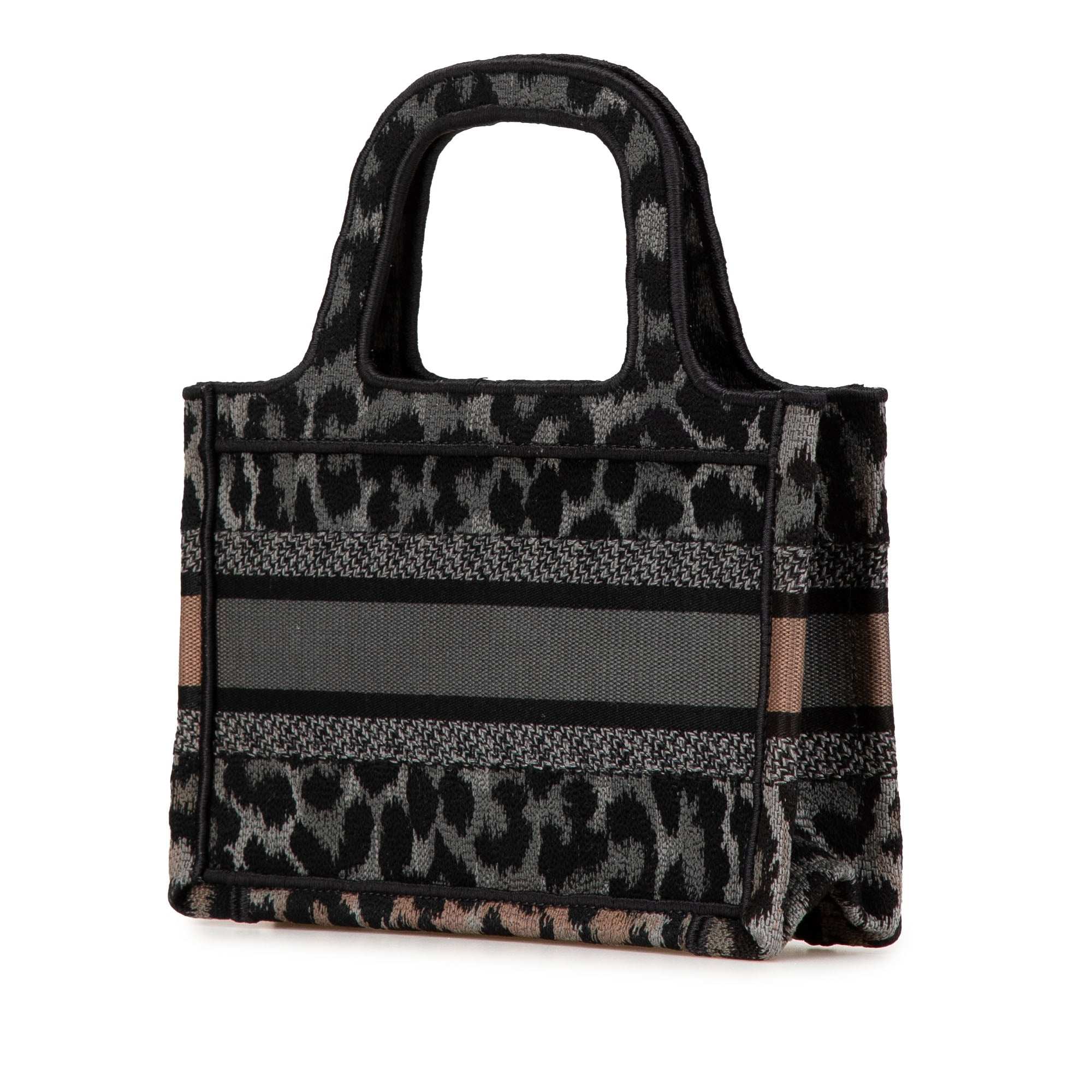 Dior Mizza Mini brodé Toile Leopard Book Cabas
