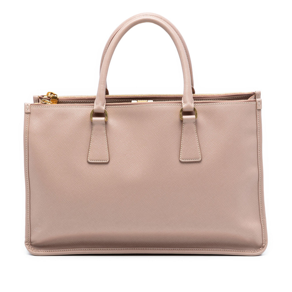 Prada Saffiano Lux Double Zip Frame Cabas