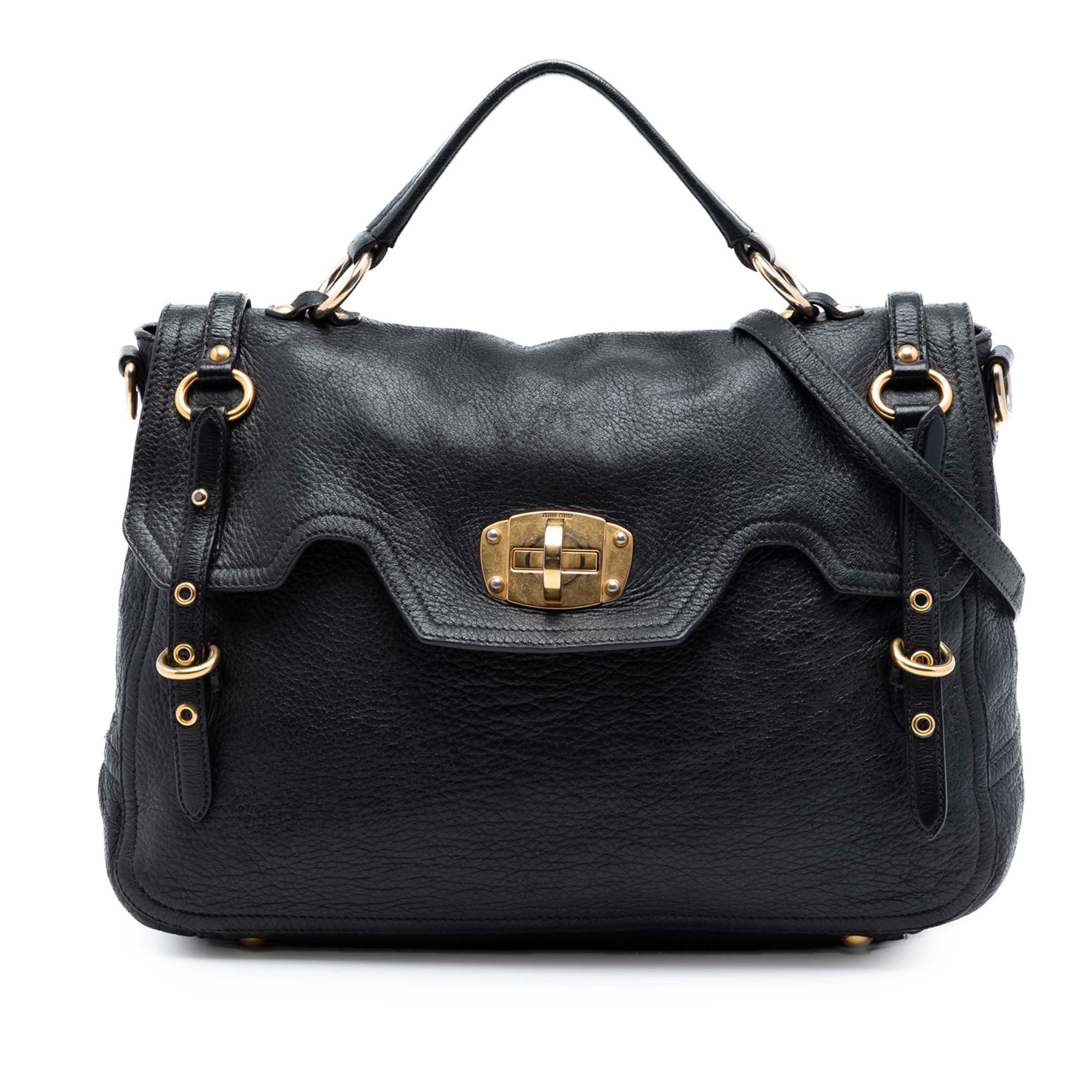 Miu Miu Cervo Deerskin Buckles East West Sac