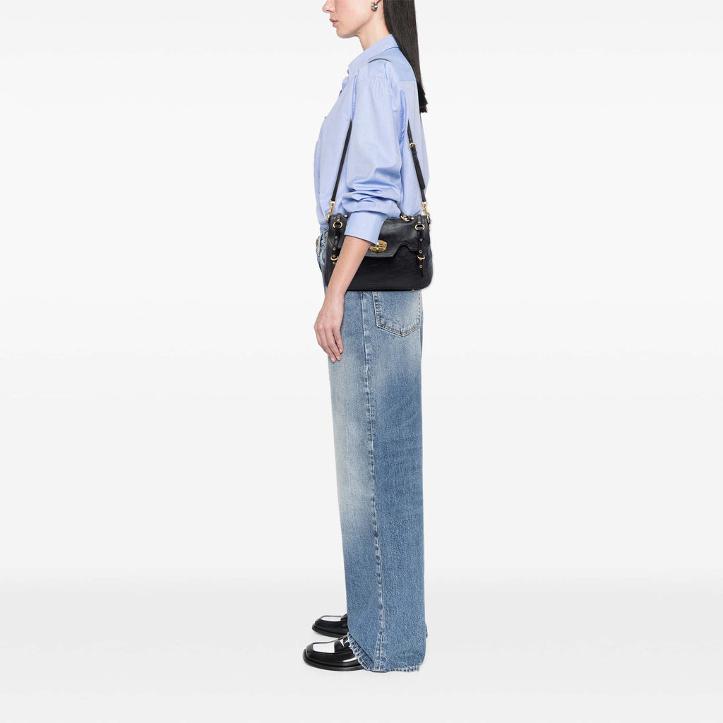 Miu Miu Cervo Deerskin Buckles East West Sac