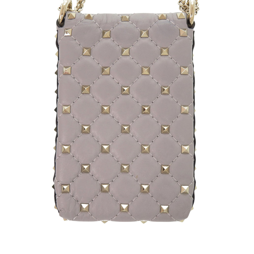 Valentino Cuir d’agneau Rockstud Spike Phone Étui Sac porté croisé
