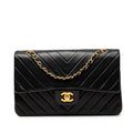 Chanel Medium Classic Chevron Cuir d’agneau Double rabat