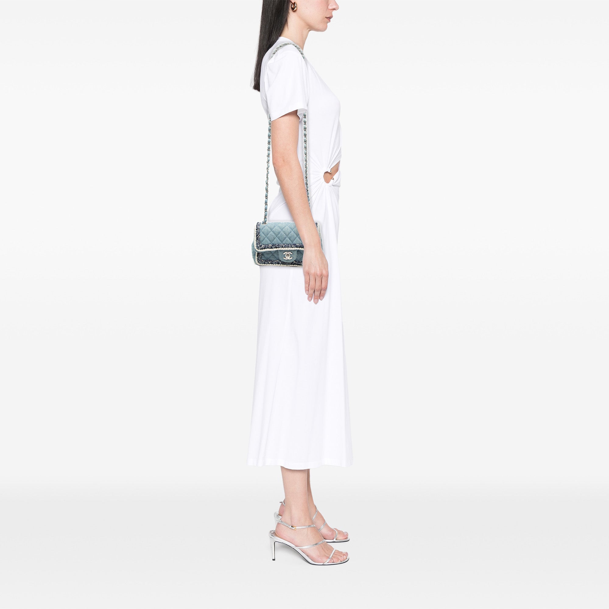 Chanel Mini Rectangular Classic Jean Braided Simple rabat