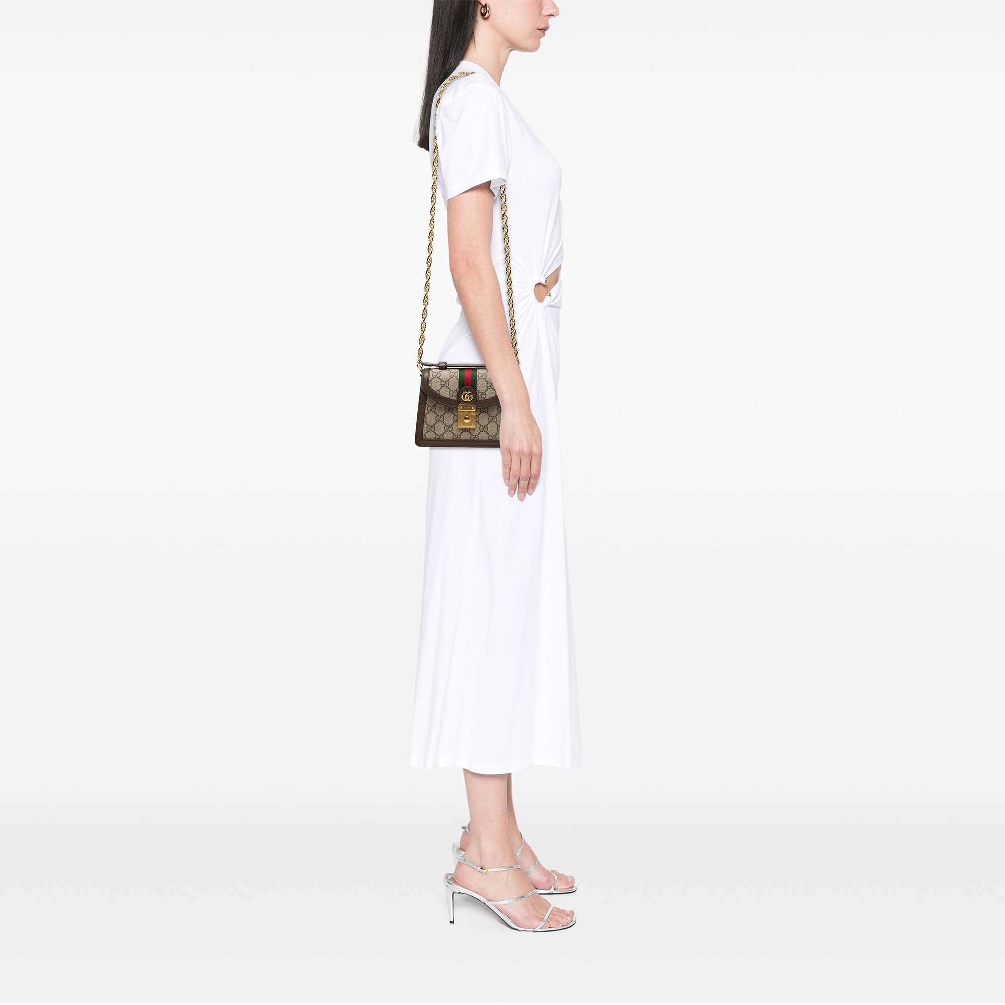 Gucci Small GG Supreme Web Ophidia sac à anse supérieure