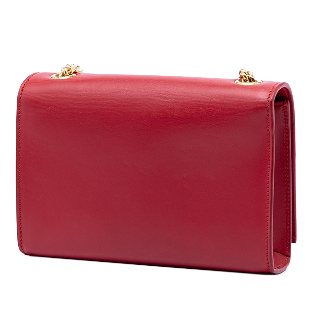 Saint Laurent Small Smooth Cuir de veau Monogram Kate Pompon Sac porté croisé