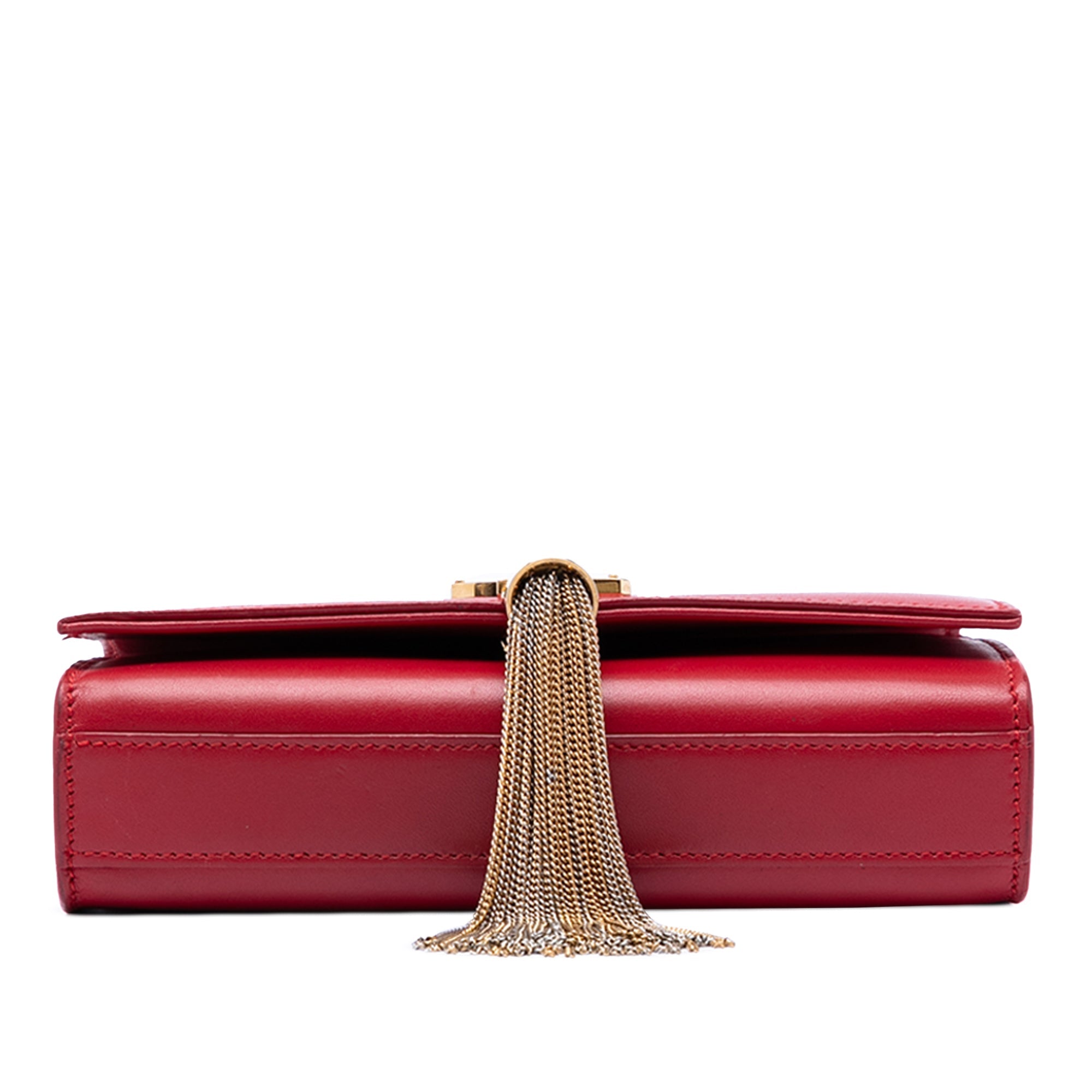 Saint Laurent Small Smooth Cuir de veau Monogram Kate Pompon Sac porté croisé