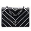 Chanel Small Chevron Cuir d’agneau Couture à rabat