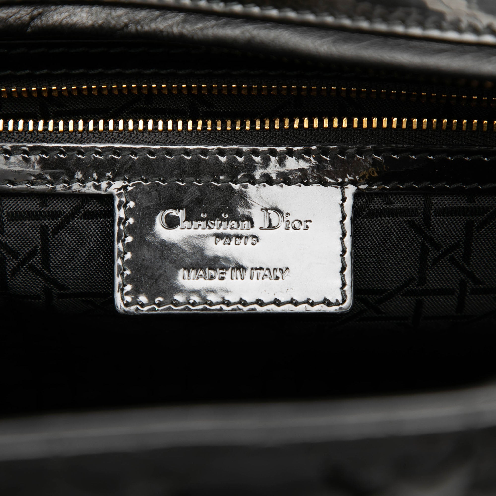 Dior Large Cuir verni Cannage Lady Dior