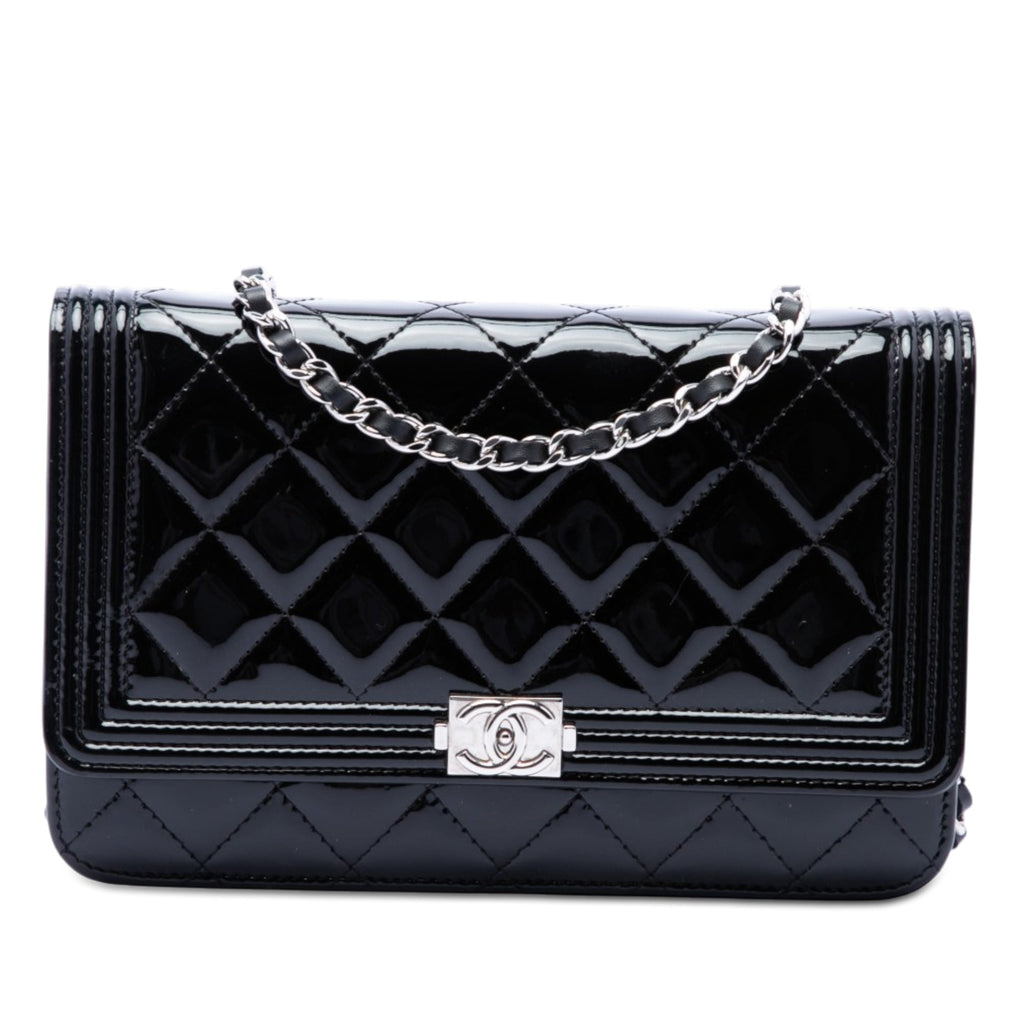 Chanel Matelassé Cuir verni Boy Wallet on Chain
