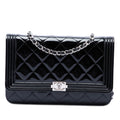 Chanel Matelassé Cuir verni Boy Wallet on Chain