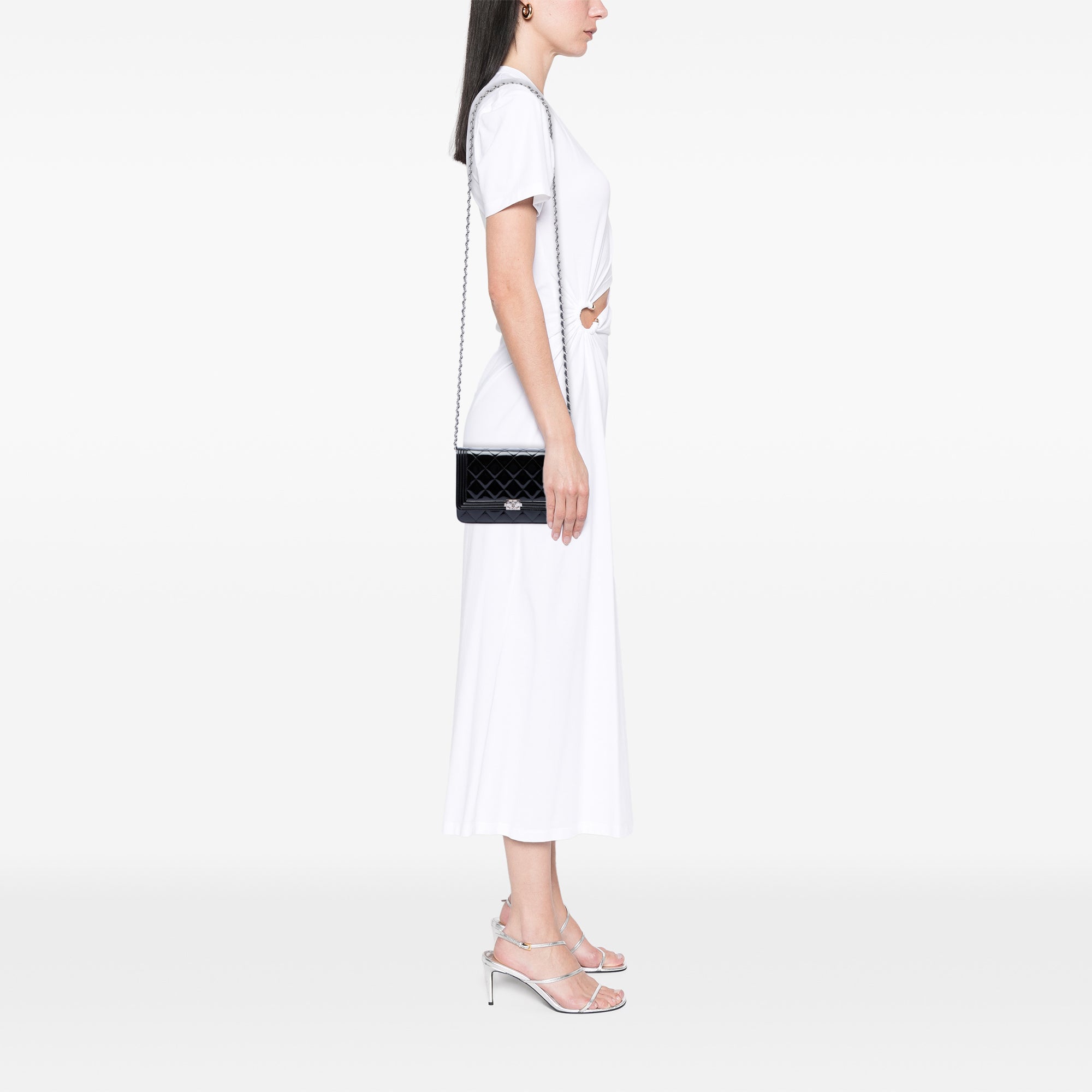 Chanel Matelassé Cuir verni Boy Wallet on Chain