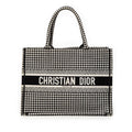 Dior Medium Toile Houndstooth brodé Book Cabas