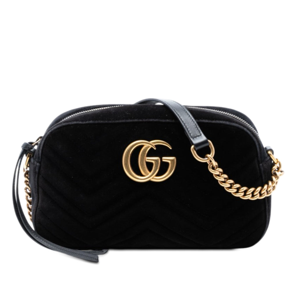 Gucci Small GG Marmont Matelasse Velours Sac porté croisé