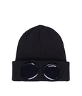 Cp Company Cotton Goggle Beanie In Black