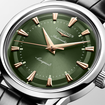 CONQUEST HERITAGE 38 mm-Green on Black Strap