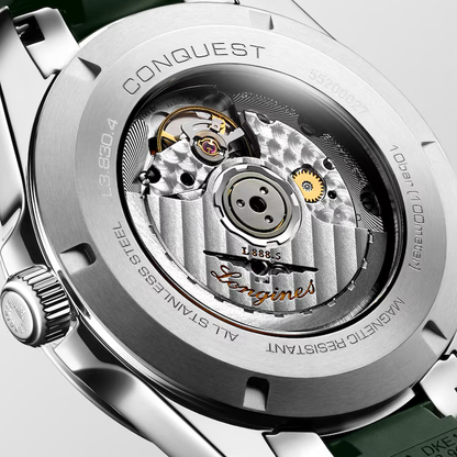 Conquest 41 mm Green on Rubber Strap